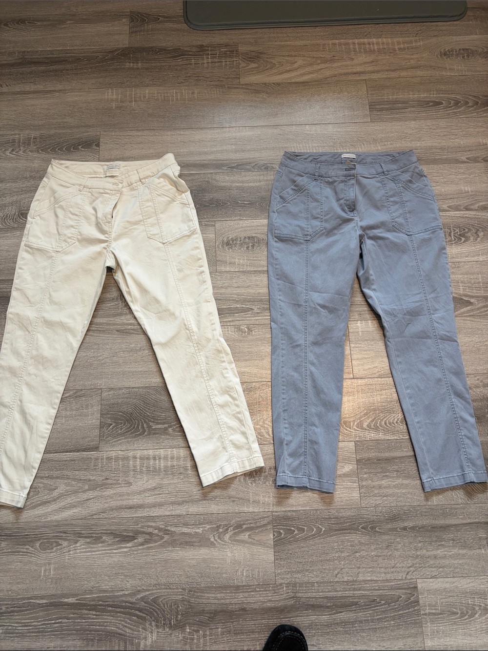 Van Heusen Pull-On Pants Pair — Cream & Gray